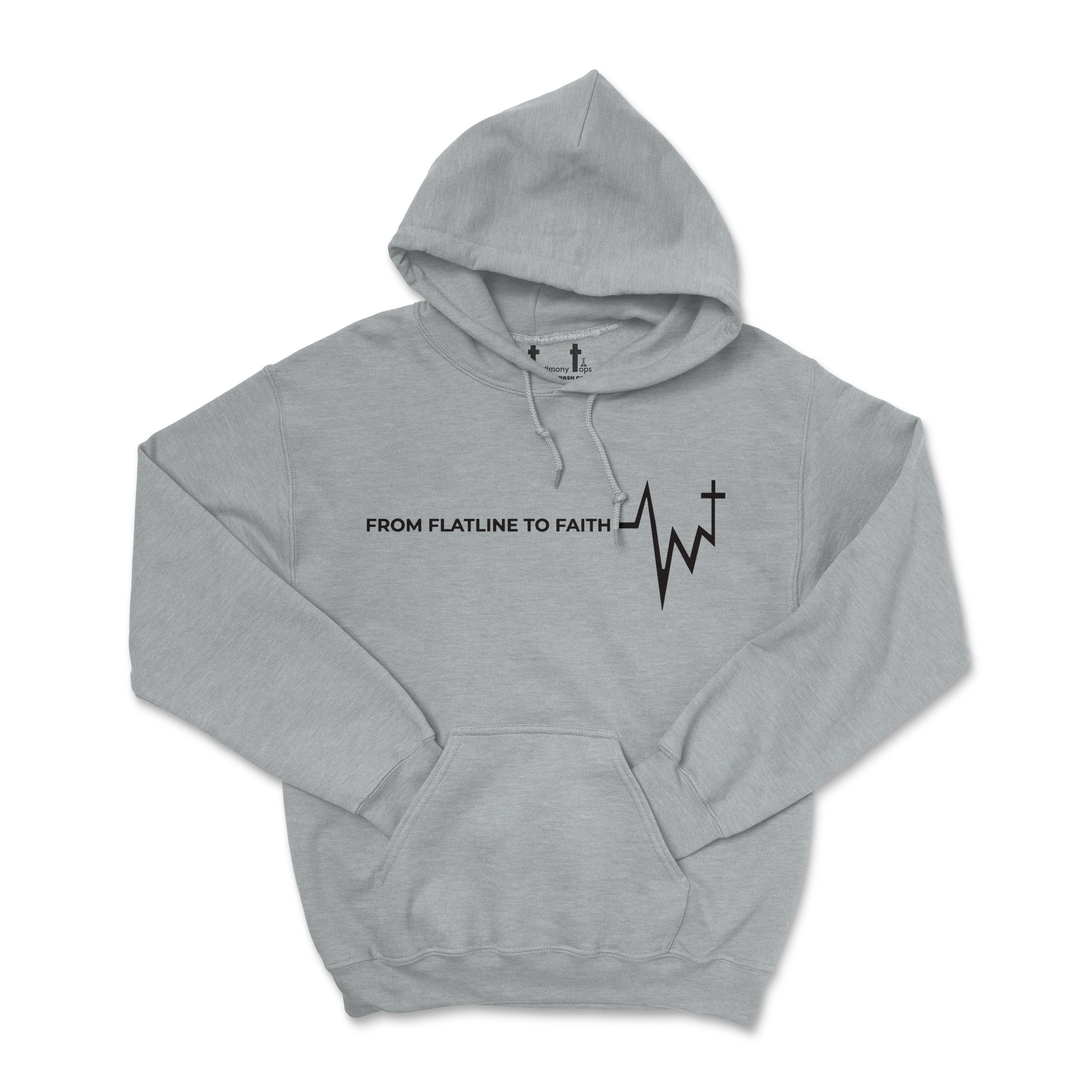 FLATLINE TO FAITH (UNISEX FIT) HOODIE. 30% OFF FOR A LIMITED TIME