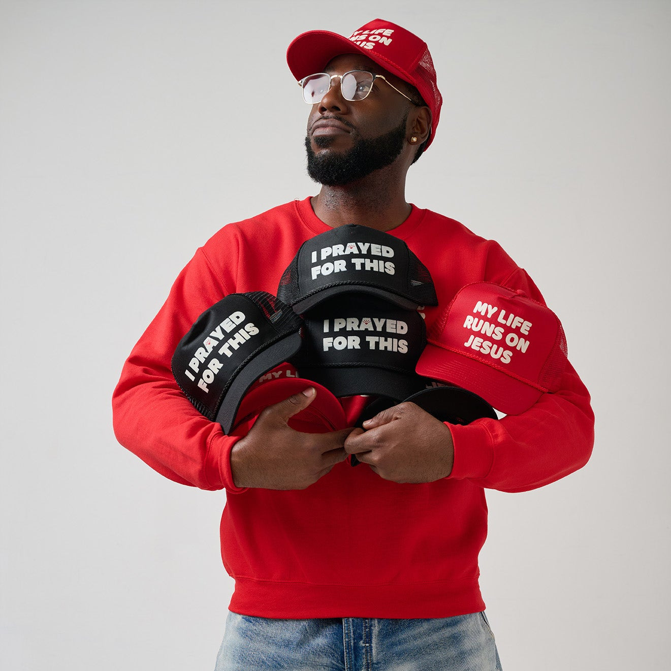 MY LIFE RUNS ON JESUS TRUCKER (ONE SIZE)